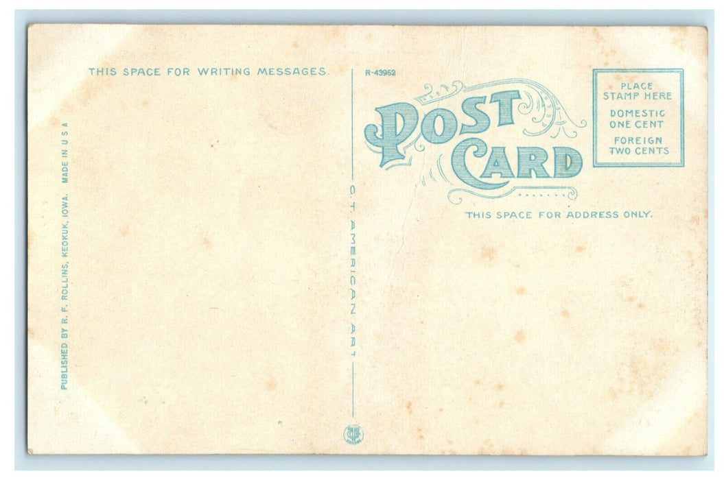 Chief Keokuk Monument Iowa c1915 Unused Antique Postcard