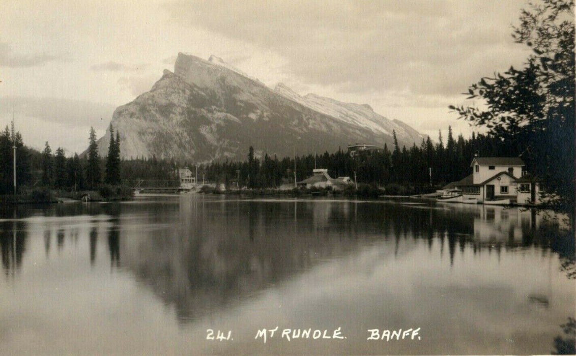 c1920's Mt. Runole Banff Canada Byron Harmon RPPC Photo Postcard