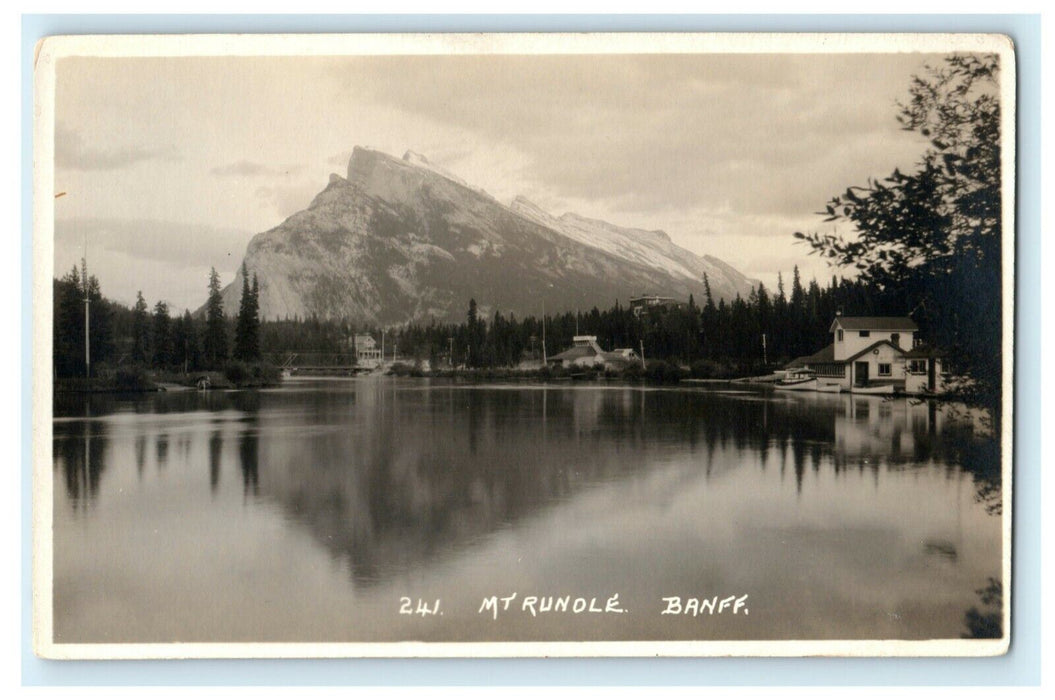 c1920's Mt. Runole Banff Canada Byron Harmon RPPC Photo Postcard