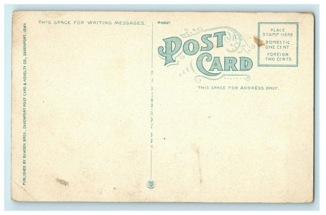 c1915 Rock Island Illinois IL Longest Bar in World AW Billburg Antique Postcard