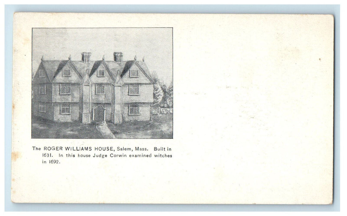 c1900s The Roger Williams House Salem Massachusetts MA PMC Antique Postcard