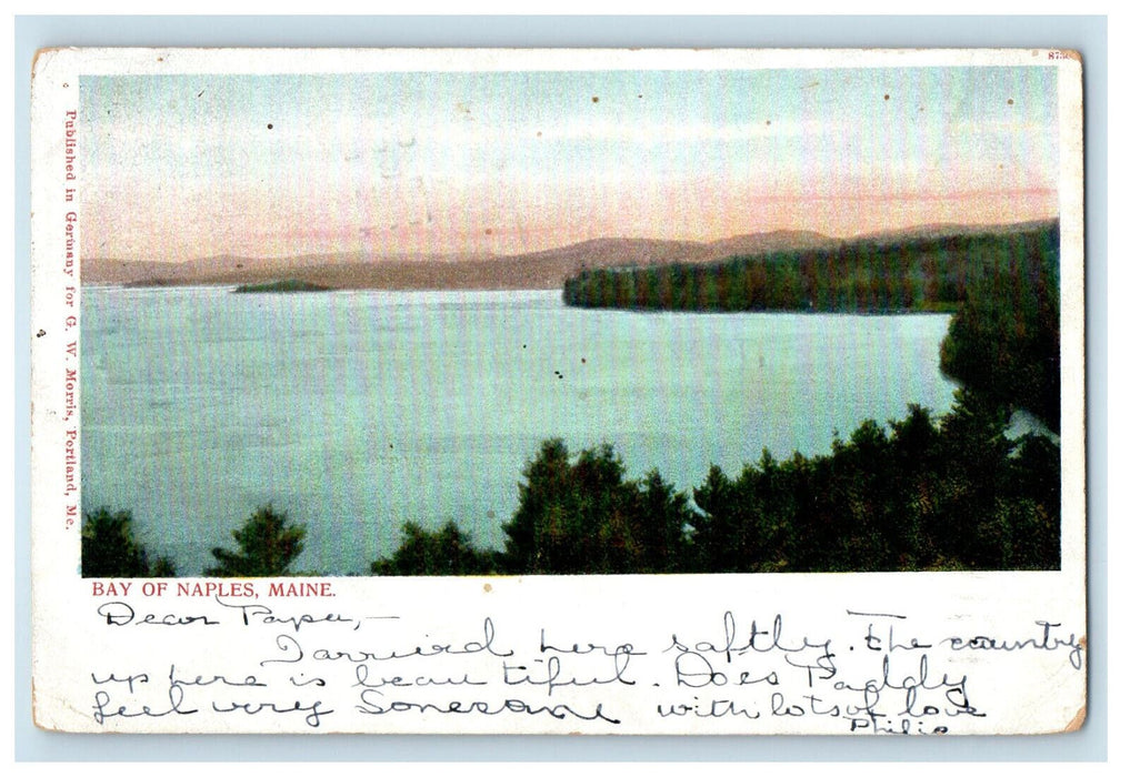 1904 Bay of Naples Maine ME North Bridgton ME PMC Posted Antique Postcard