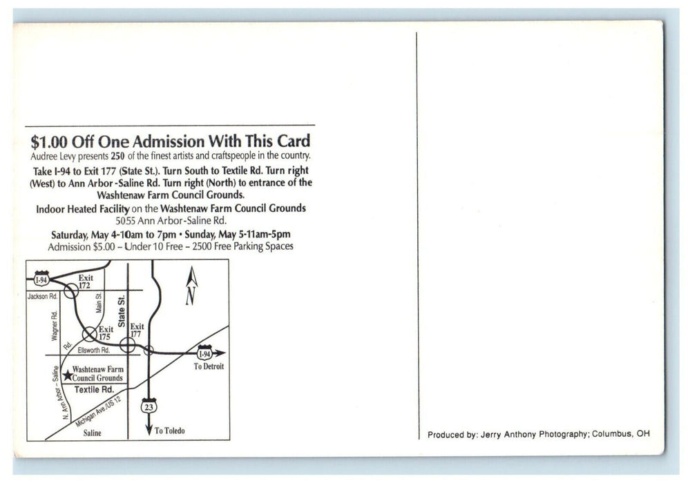 1966 Maureen Voorheis 18th Ann Arbor Spring Art Fair Advertising Postcard