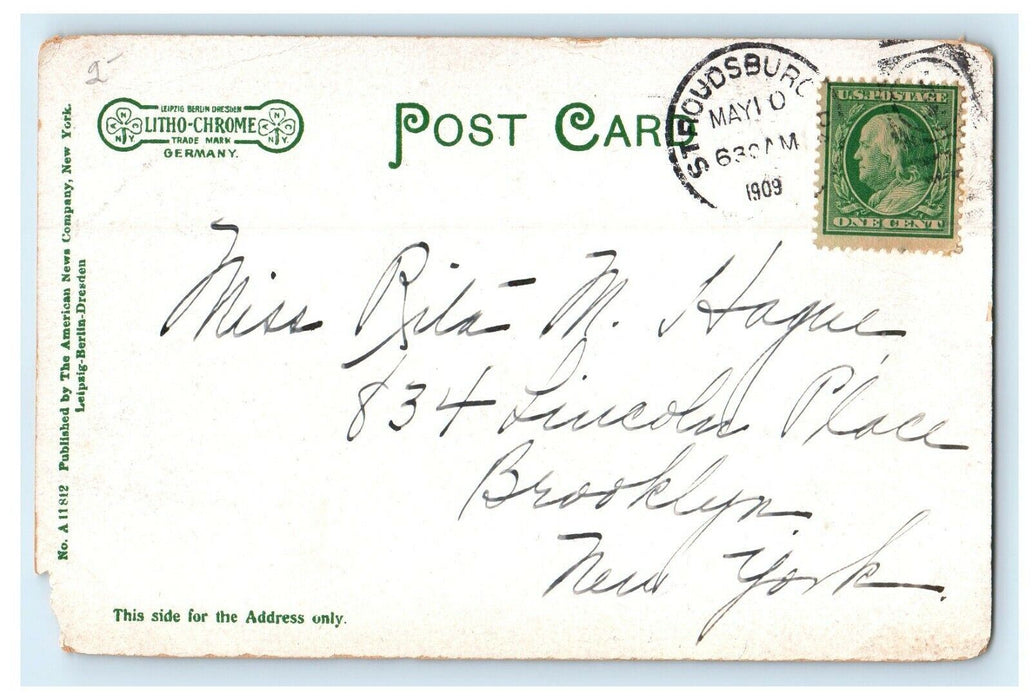 1909 Christ Church Stroudsburg Pennsylvania PA Antique Postcard