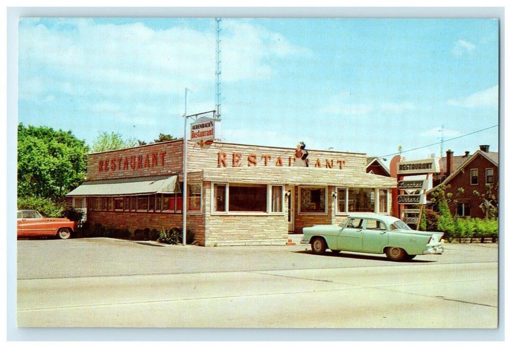 1960's Achenbach's Restaurant Old Cars Hershey Pennsylvania PA Vintage Postcard