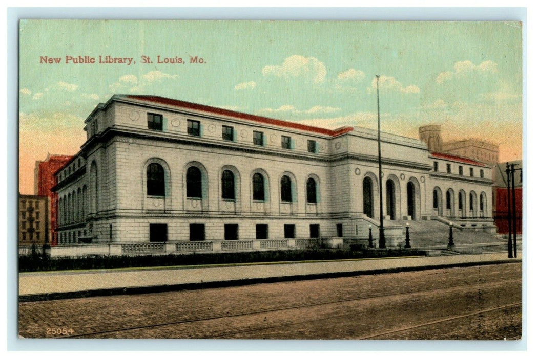 New Public Library St. Louis Missouri c1910 Antique Postcard