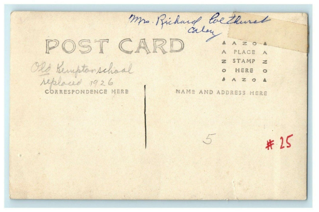 Public School Kempton Illinois c1910 Antique RPPC Photo Postcard