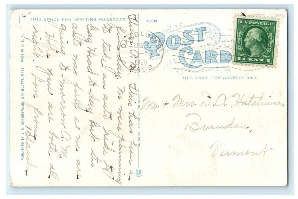 c1920 The Pier Scene, Oak Bluffs, Massachusetts MA Antique Postcard
