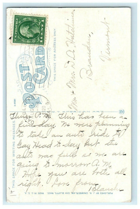 c1920 The Pier Scene, Oak Bluffs, Massachusetts MA Antique Postcard