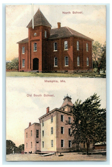 c1910 North School Old South Memphis Missouri MO Unposted Antique Postcard