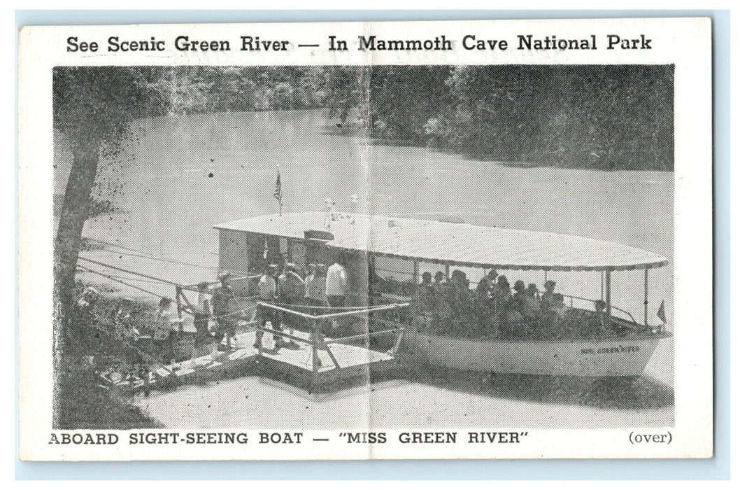 c1960's Mammoth Cave National Park Green River Sight-Seeing Boat KY Postcard