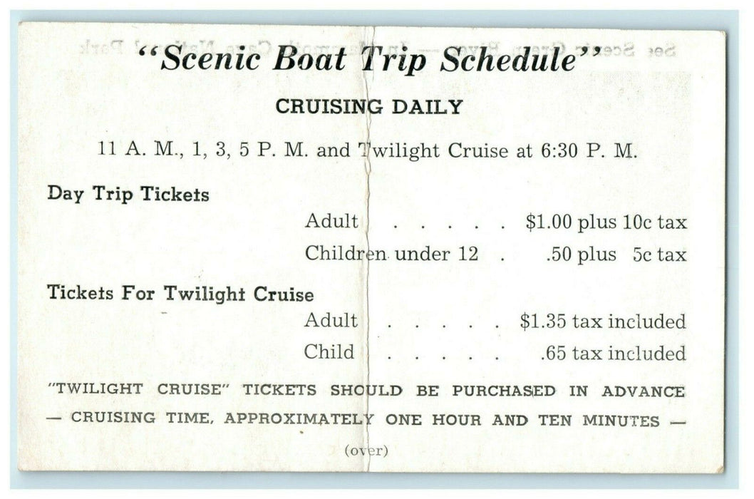 c1960's Mammoth Cave National Park Green River Sight-Seeing Boat KY Postcard