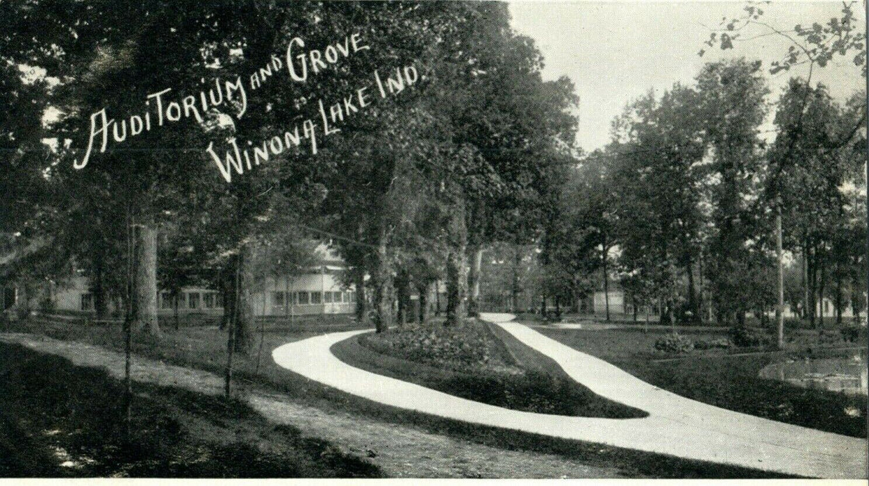 c1910 Auditory & Grove Winona Lake Indiana IN Antique Unposted Postcard