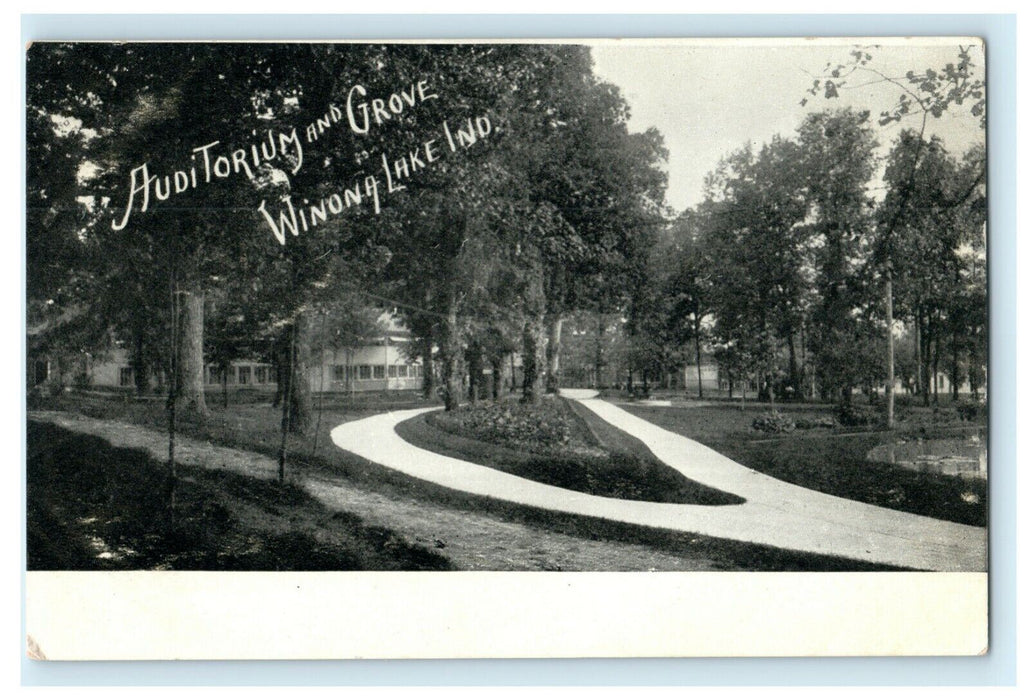 c1910 Auditory & Grove Winona Lake Indiana IN Antique Unposted Postcard