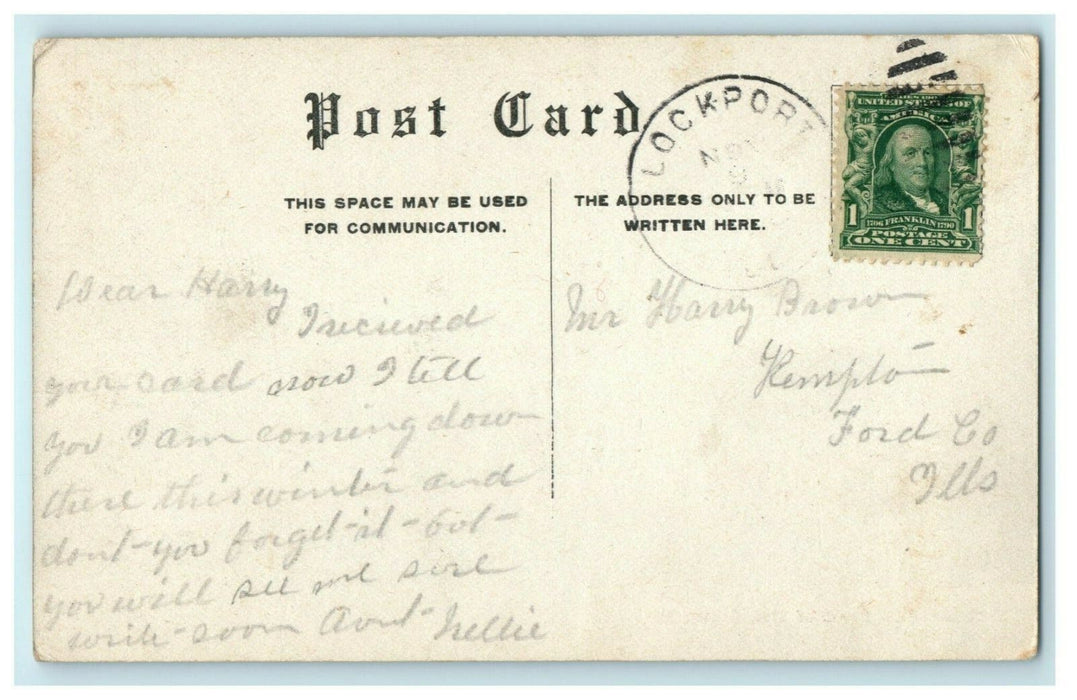 1903 York Avenue Flood Joliet Illinois IL Lockport Antique Postcard