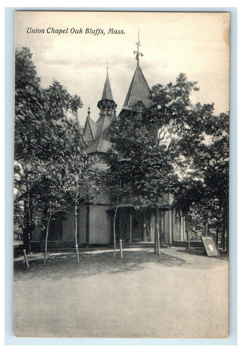 c1910 Tree Scene at Union Chapel, Oak Bluffs, Massachusetts MA Vintage Postcard