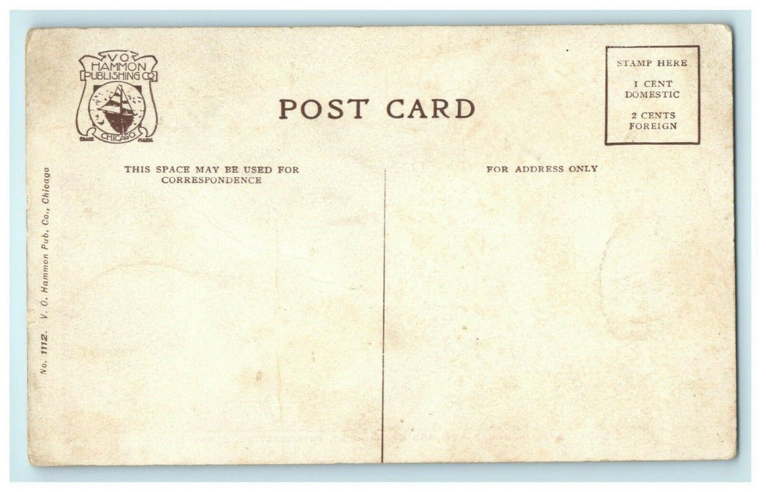 c1910 Grove & Douglas Ave. Intersection Elgin Illinois IL Antique Postcard