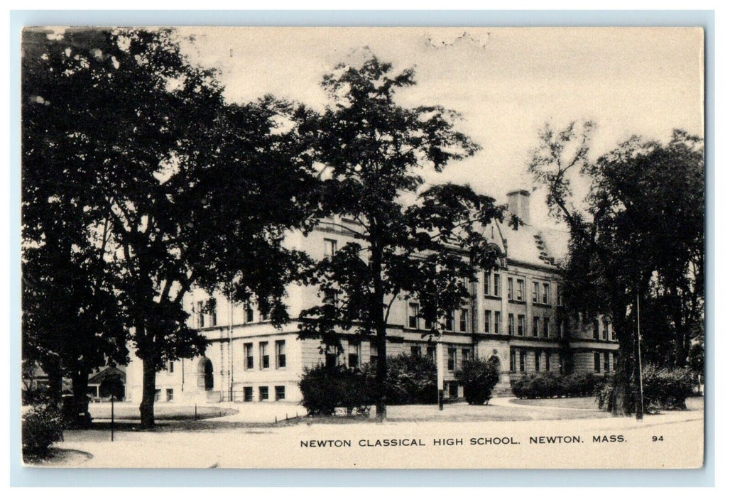 c1911 Newton Classical High School, Newton, Massachusetts MA Antique Postcard