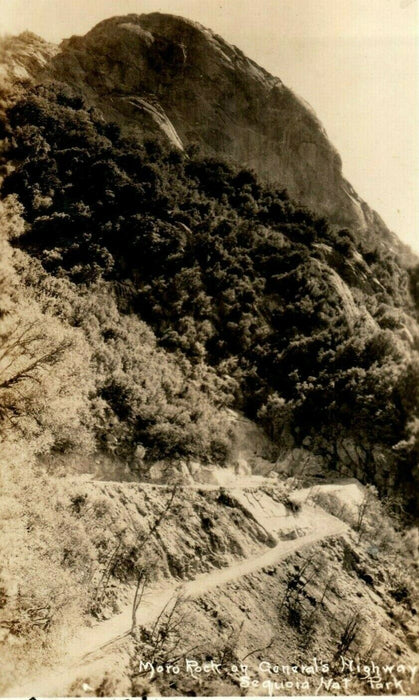 c1930's Moro Rock Generals Highway Sequoia National Park CA RPPC Photo Postcard