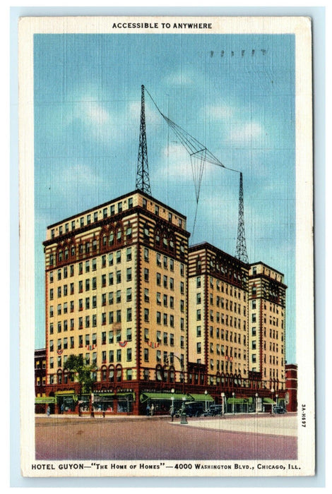 1938 Hotel Guyon Chicago Illinois Real Estate Sale Advertising Vintage Postcard