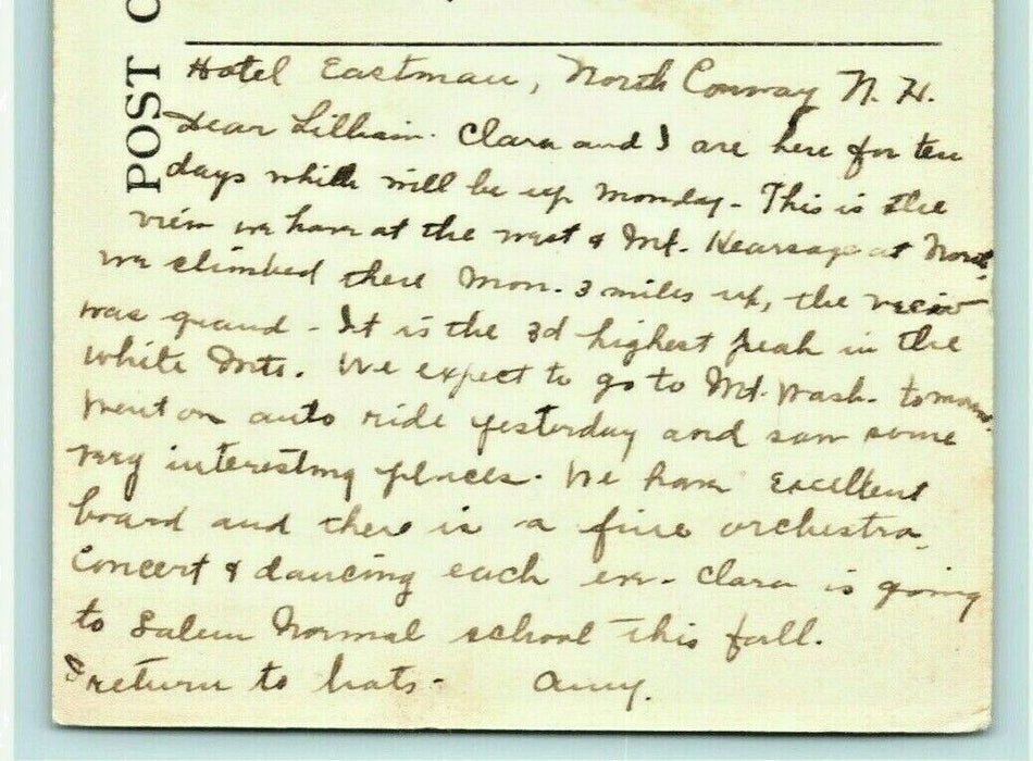 1911 North Conway New Hampshire NH White Horse Ledge Moat Mountains Postcard