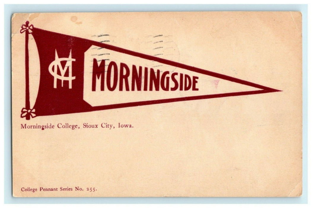 Morningside College Sioux City Iowa Pennant 1909 Albion Michigan Postcard