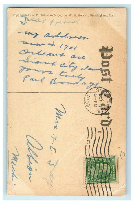 Morningside College Sioux City Iowa Pennant 1909 Albion Michigan Postcard