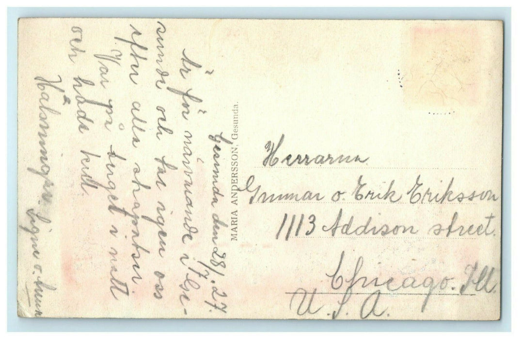 1928 Gesunda Utsikt Fran Berget Sweden RPPC Photo Postcard