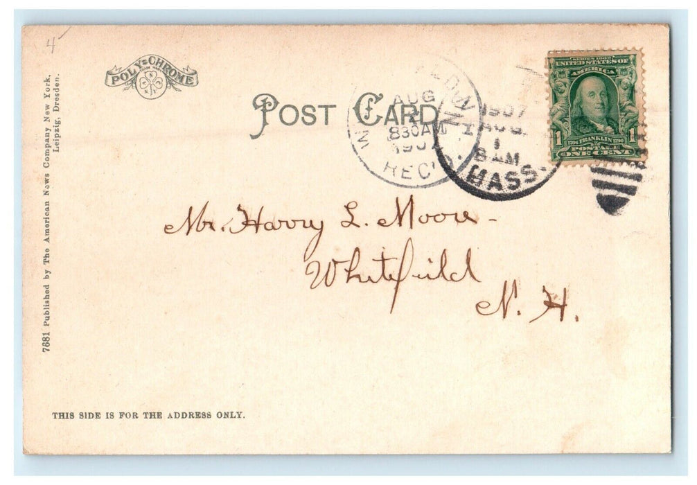 c1907 Gale Library Building, Northboro, Massachusetts MA Antique Postcard