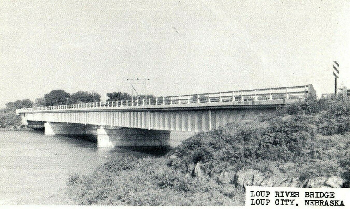 c1940's Loup River Bridge Loup City Nebraska NE Vintage Postcard