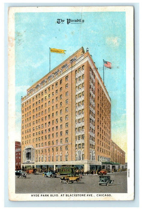 The Piccadilly Chicago Illinois IL 1927 Theater Vintage Classic Cars Postcard