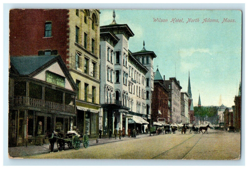 c1907 Wilson Hotel, North Adams, Massachusetts MA Antique Postcard