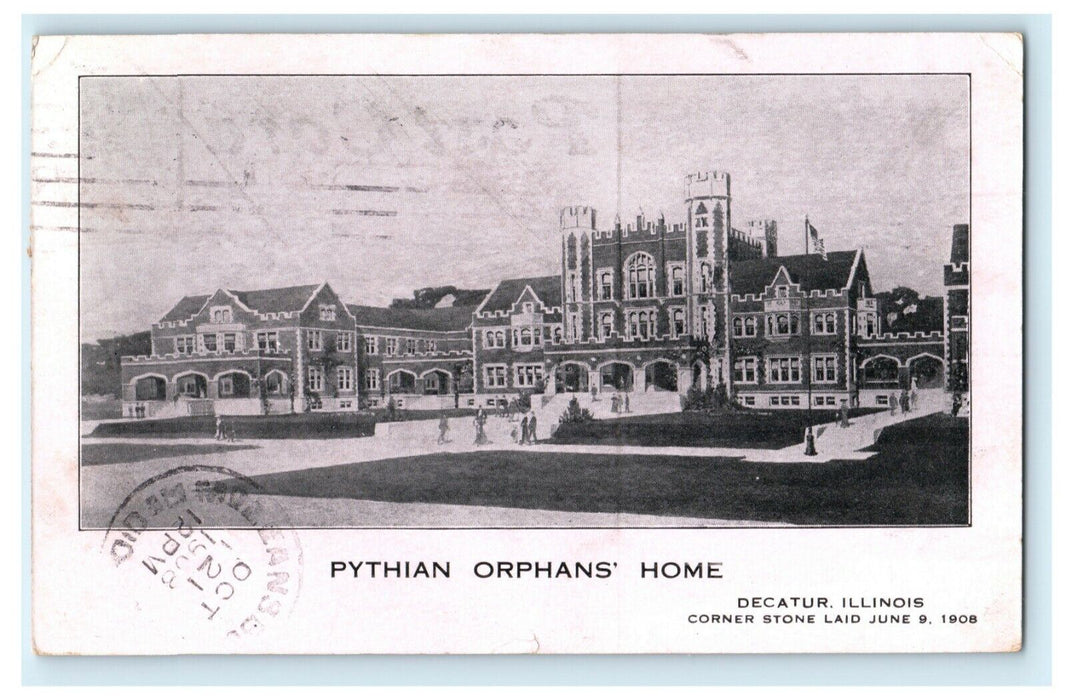 1908 Pythian Orphans' Home Decatur Illinois Springfield Antique Postcard