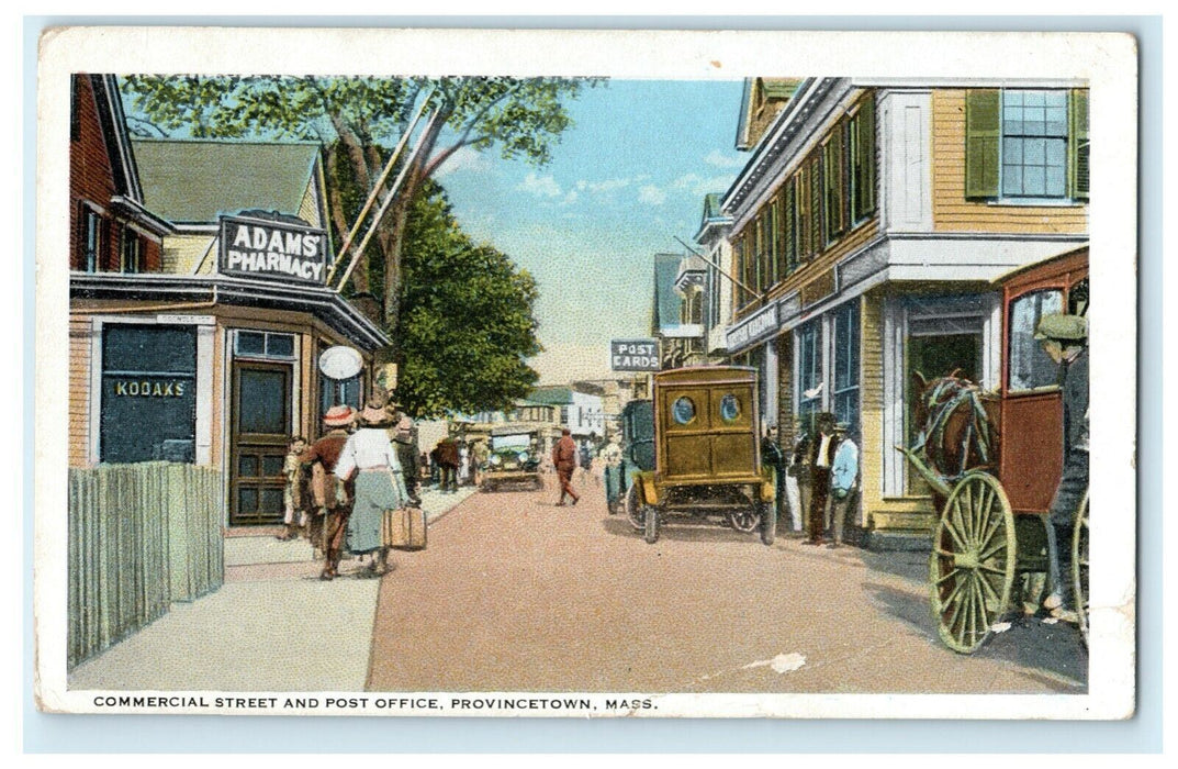 Commercial Street & Post Office Provincetown Massachusetts MA Antique Postcard