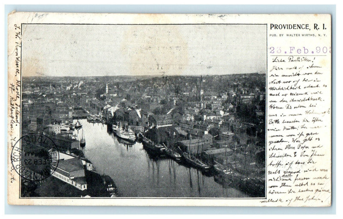 1907 Aerial View of Providence Rhode Island RI 171WIEN105 S.V. Postcard