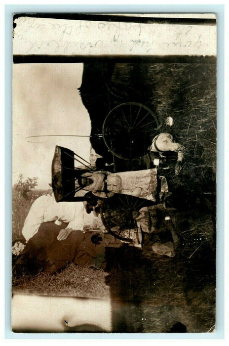 Double / Triple Exposure 1910 Goodwin South Dakota Camping RPPC Photo Postcard