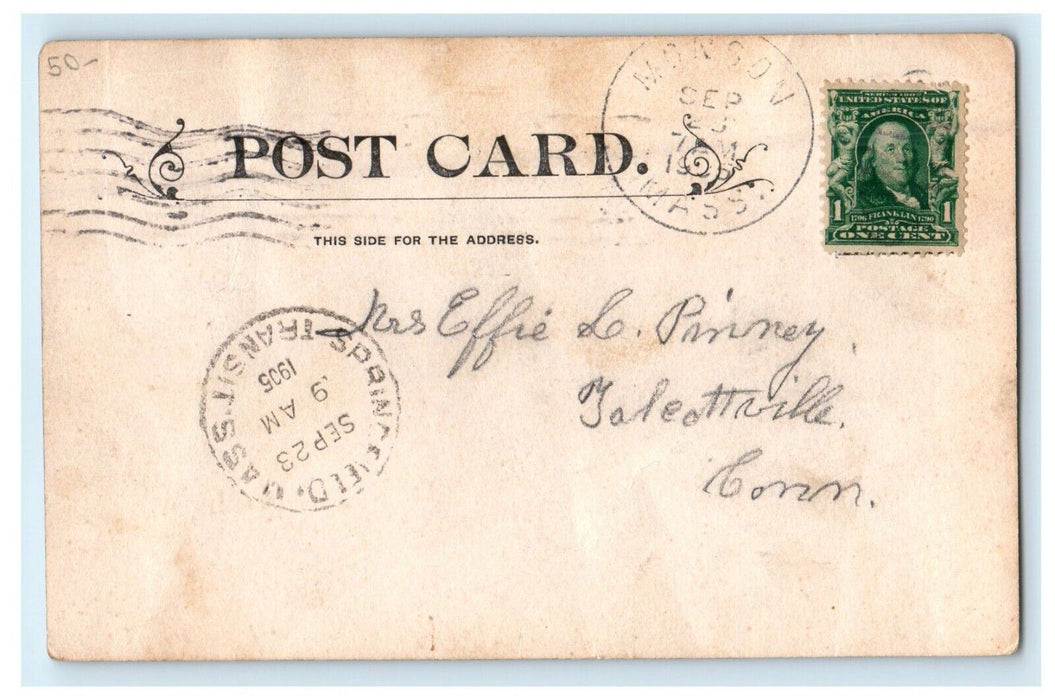 1905 Methodist Church Monson Massachusetts MA RPPC Photo Antique Postcard