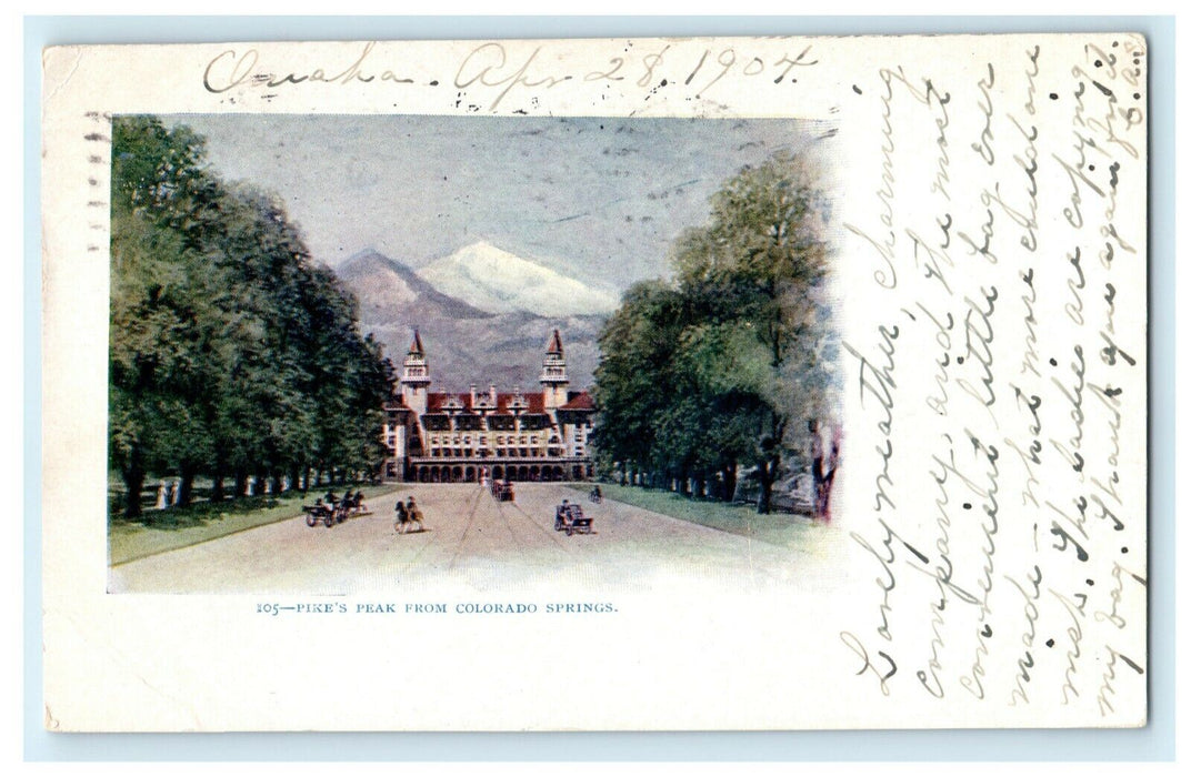 1904 Pike's Peak From Colorado Springs CO Antique Postcard