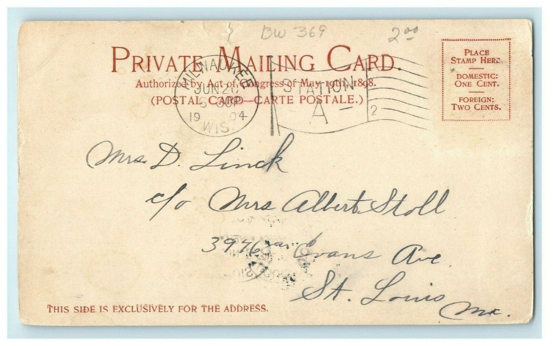 1904 Juneau Park Lake Michigan Milwaukee Wisconsin WI Postcard