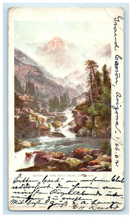 1902 Mount of the Holy Cross Colorado CO, Williams AZ, Posted Antique Postcard