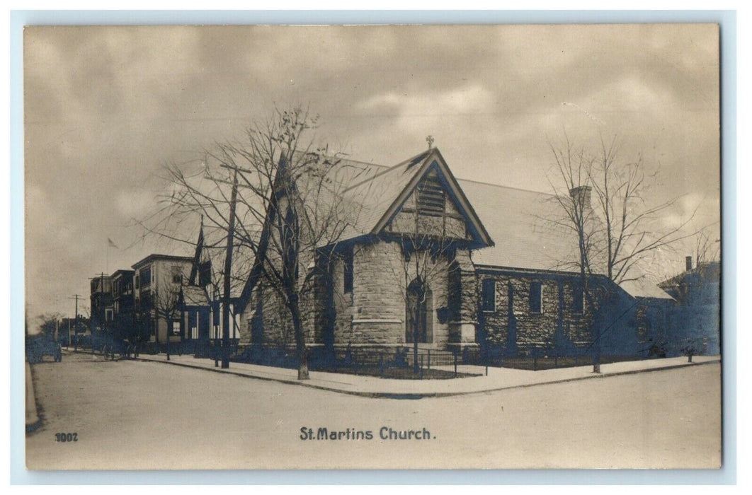 c1905 St. Martins Church New Bedford Massachusetts MA RPPC Photo Postcard