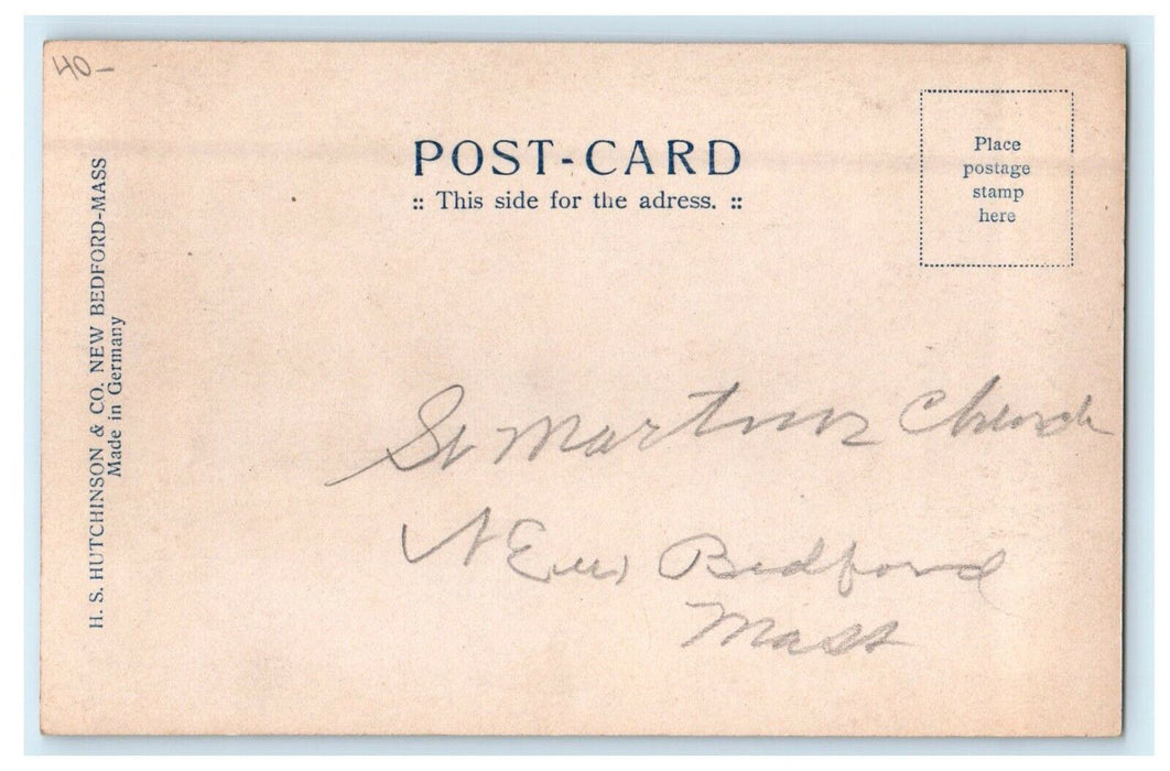 c1905 St. Martins Church New Bedford Massachusetts MA RPPC Photo Postcard