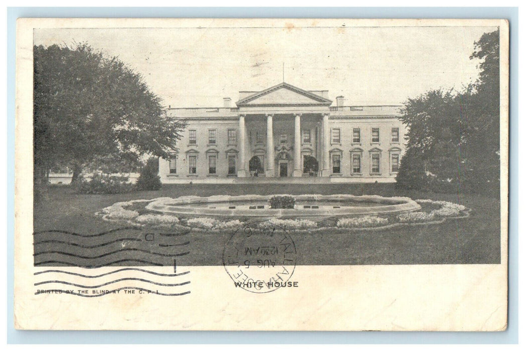 1906 White House Washington DC. Talahasee FL. Antique Posted Postcard