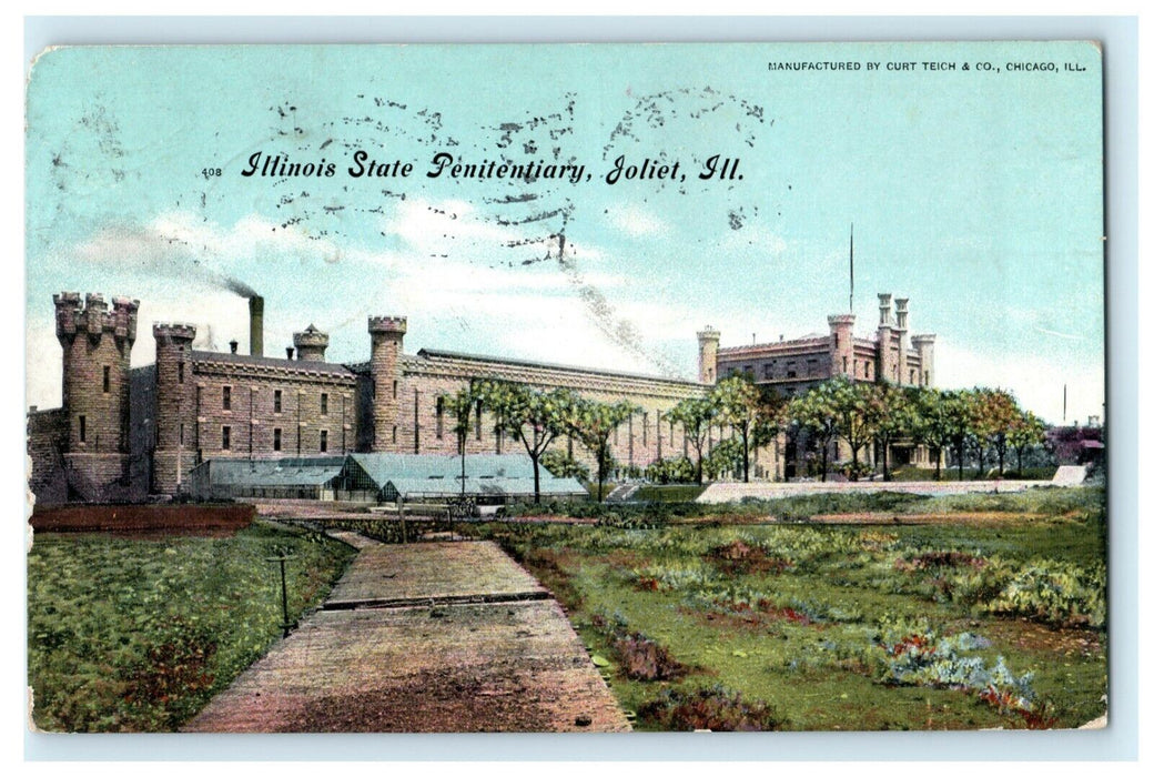 1909 Illinois State Penitentiary Joliet IL Posted Antique Postcard