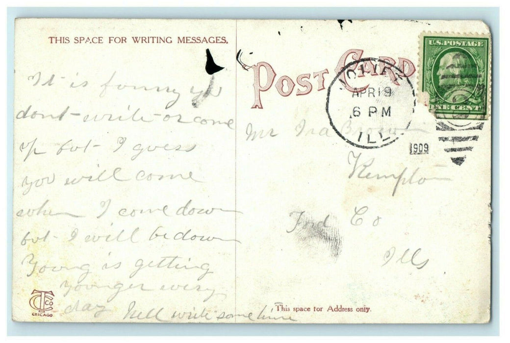 1909 Illinois State Penitentiary Joliet IL Posted Antique Postcard
