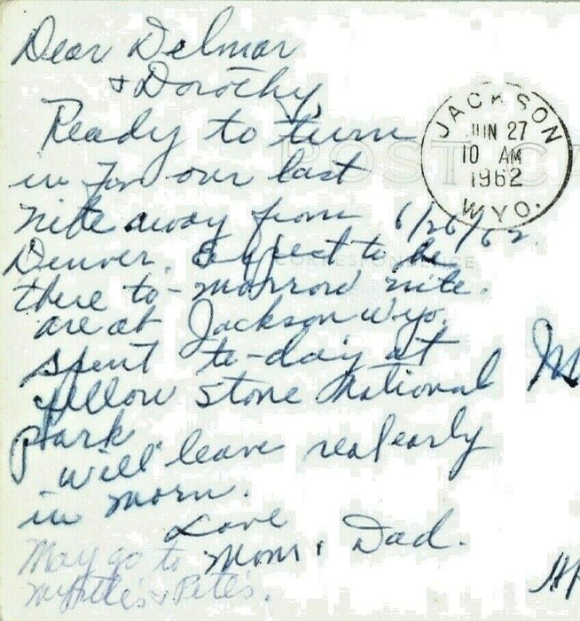 1962 Jackson Wyoming WY Climbing Mountains Red Lodge RPPC Photo Vintage Postcard