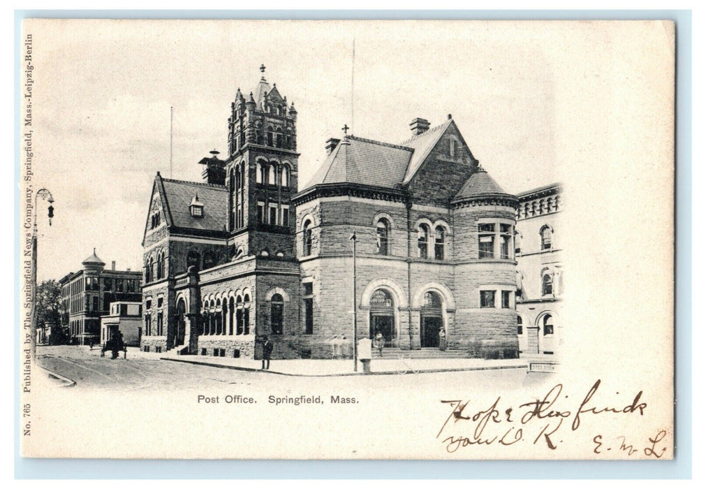 1905 Post Office Springfield Massachusetts MA Germany Antique Postcard