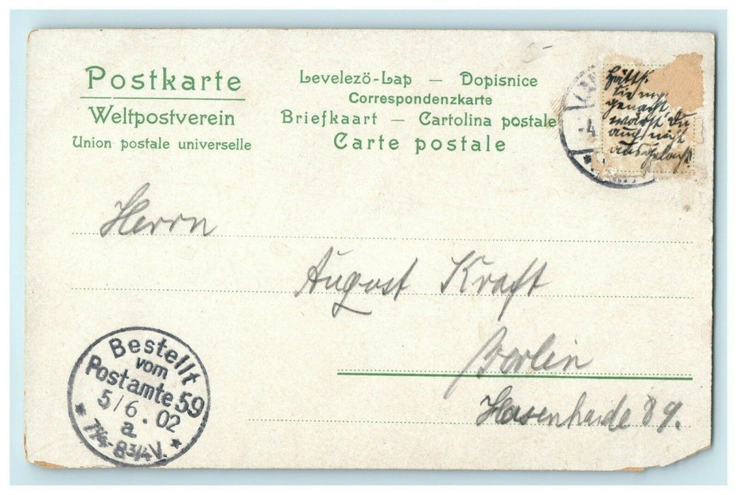1902 Bestellt Germany Beer Keg Lute Berlin Posted Antique Postcard