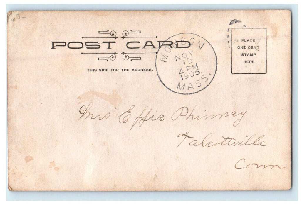 1905 Main Street Road Monson Massachusetts MA RPPC Photo Antique Postcard