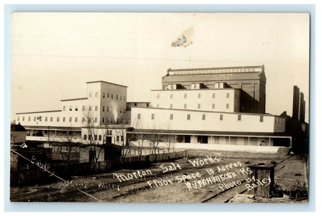 c1910's Molton Salt Works Factory Hutchinson Kansas KS RPPC Photo Postcard
